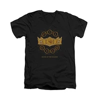 House Of The Dragon Men's Crown Short Sleeve Adult V Neck Premium Cotton Tee / T-Shirt