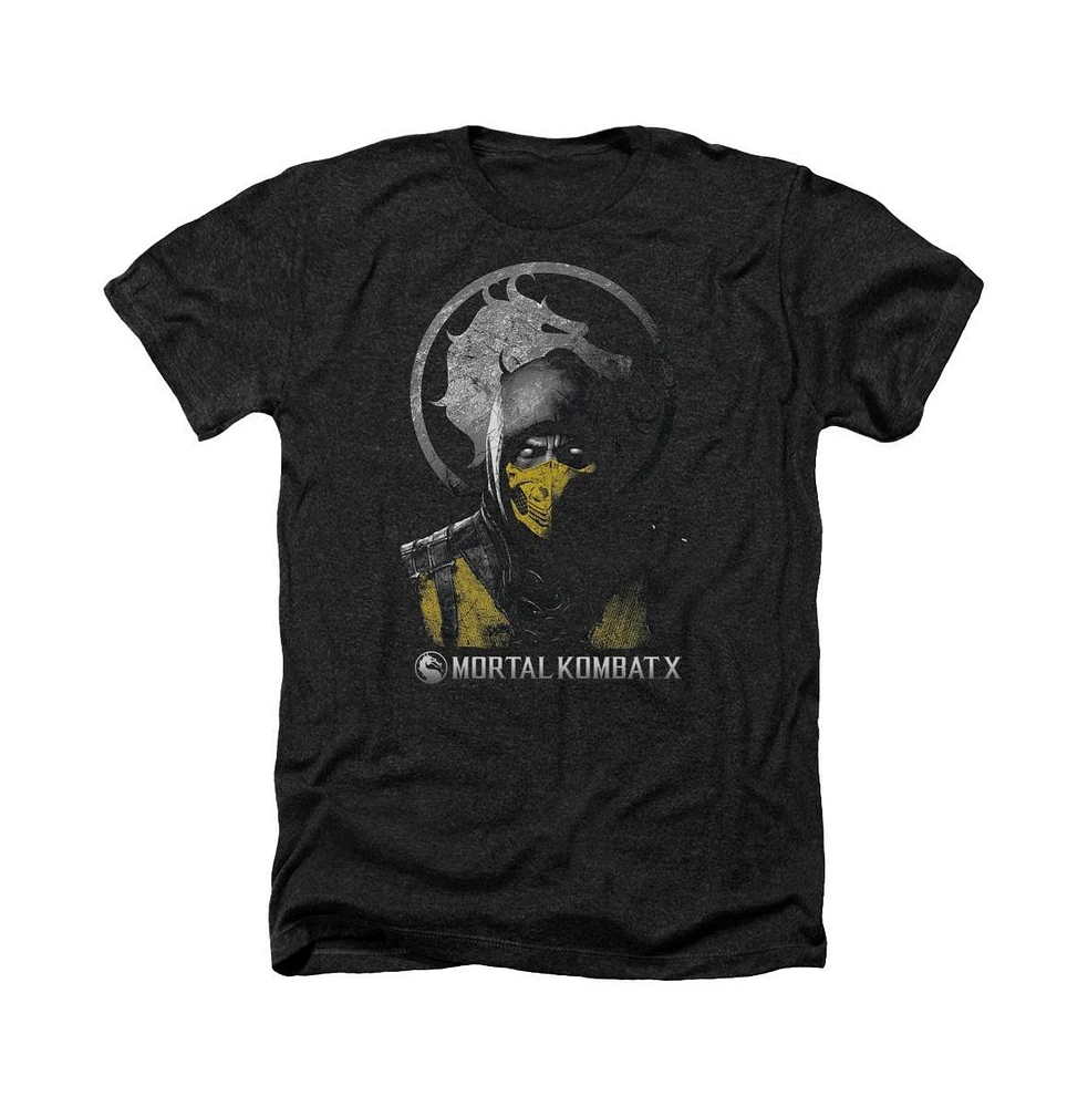 Mortal Kombat X Men's Scorpion Bust Adult Heather Tee / T-Shirt