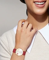 Coach Women's Elliot Red Leather Strap Watch, 36mm
