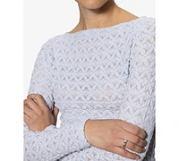 Sanctuary Women's white Lace Long Sleeve T-Shirt