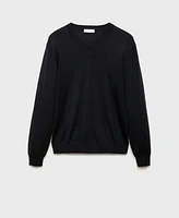 Mango Men's Slim-Fit Merino Wool V-Neck Sweater