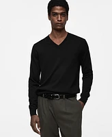 Mango Men's Slim-Fit Merino Wool V-Neck Sweater