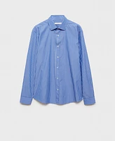 Mango Men's Regular-Fit Cotton Striped Shirt