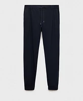 Mango Men's Slim-Fit Adjustable Drawstring Cotton Pants