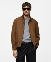 Mango Men's Slim-Fit Water-Repellent Quilted Bomber Jacket