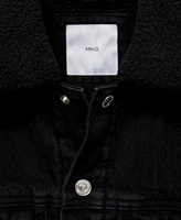 Mango Men's Slim-Fit Shearling-Effect Lining Denim Jacket
