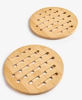 Arch Studio Set Of 2 Round Bamboo Trivets