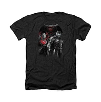 Batman V Superman Men's Stand Off Adult Heather Tee / T-Shirt