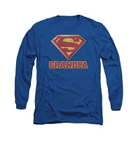 Superman Men's Super Grandpa Long Sleeve Adult Tee / T-Shirt