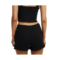 Cotton On Women's Rib Ruffle Short