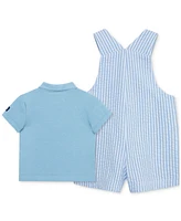 Little Me Baby Boys Cotton Sailboat Polo Shirt & Shortall, 2 Piece Set