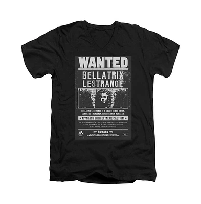 Harry Potter Men's Wanted Bellatrix Short Sleeve Adult V Neck Premium Cotton Tee / T-Shirt