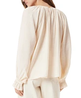 Sam Edelman Women's Kelsie Bead-Embellished Blouson-Sleeve Blouse