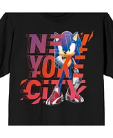 Sonic Prime New Yoke City Crew Neck Short Sleeve Men's Black T-shirt-3XL