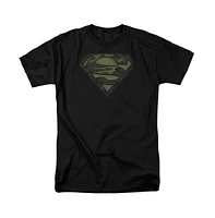 Superman Big & Tall Camo Logo Distressed Short Sleeve Adult Tee / T-Shirt