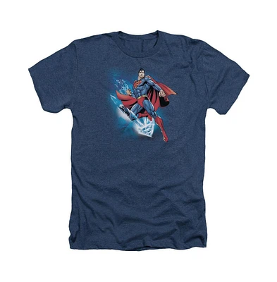 Superman Men's Crystallize Adult Heather Tee / T-Shirt