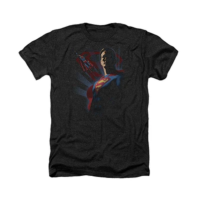 Superman Men's Super Deco Adult Heather Tee / T-Shirt