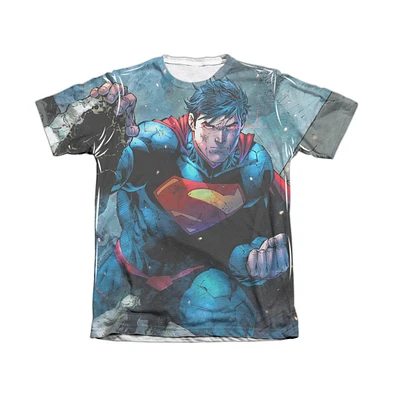 Superman Men's Rumble Adult Poly/Cotton Short Sleeve Tee / T-Shirt