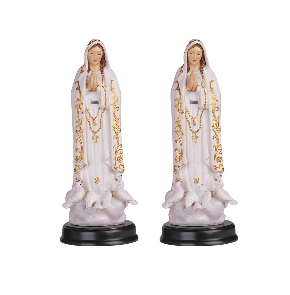 Fc Design "2-pc Set" 5"H Our Lady of Fatima Statue Our Lady of The Holy Rosary of Fatima Holy Figurine Statue Ornament Home Room Office Decor and Perf