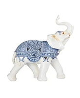 Fc Design "2-pc Set" 12.5"H Blue and White Thai Elephant Figurine Statue Ornament Home Room Office Decor and Perfect Ideas for Housewarming, Holidays