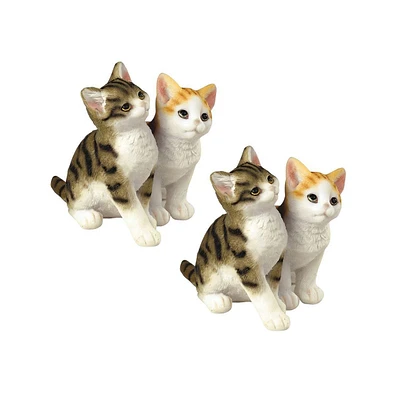 Fc Design "2-pc Set" 4"H Brown Tabby and Orange Tabby Sitting side by side Figurines Figurine Statue Ornament Home Room Office Decor and Perfect Ideas