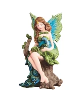 Fc Design "2-pc Set" 6"H Fairy Holding Peacock on her Lap Figurine Statue Ornament Home Room Office Decor and Perfect Ideas for Housewarming, Holidays