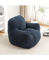 The Pop Home Cozy Bean Bag Chair with Memory Foam Filling, Tufted Faux Fur Sofa-The