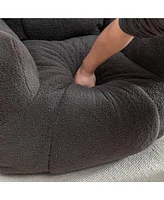 The Pop Home Cozy Bean Bag Chair with Memory Foam Filling, Tufted Faux Fur Sofa-The