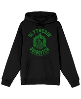 Harry Potter Slytherin Quidditch Crest Long Sleeve Black Adult Hooded