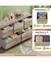 Wlive Dresser for Bedroom with 5 Drawers Wide Chest of Fabric Storage Organizer Unit Bins Closet Living Room Hallway