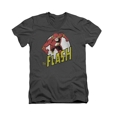 Flash Men's Dc Dc Comics Run Run Short Sleeve Adult V Neck Tee / T-Shirt