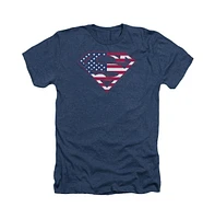 Superman Men's U S Shield Adult Heather Tee / T-Shirt