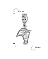 Bling Jewelry Equestrian Horse Dangle Charm Bead Sterling Silver for European Bracelet