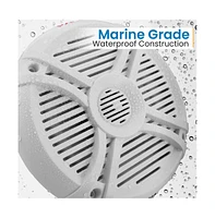 Pyle 6.5-Inch Component Marine Speakers, 250 Watts, White