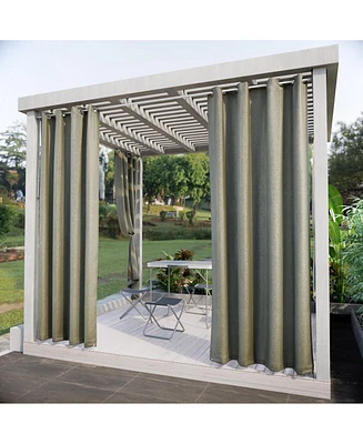 Awesome Home Outdoor Gobi Tweed Woven Grommet Curtain Panel