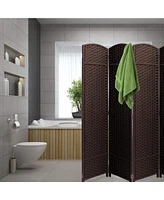 Sorbus 8 Panel Room Divider Panel, 6 ft. Tall Extra Wide Double Hinged Panels - Folding Privacy Screens - Chocolate