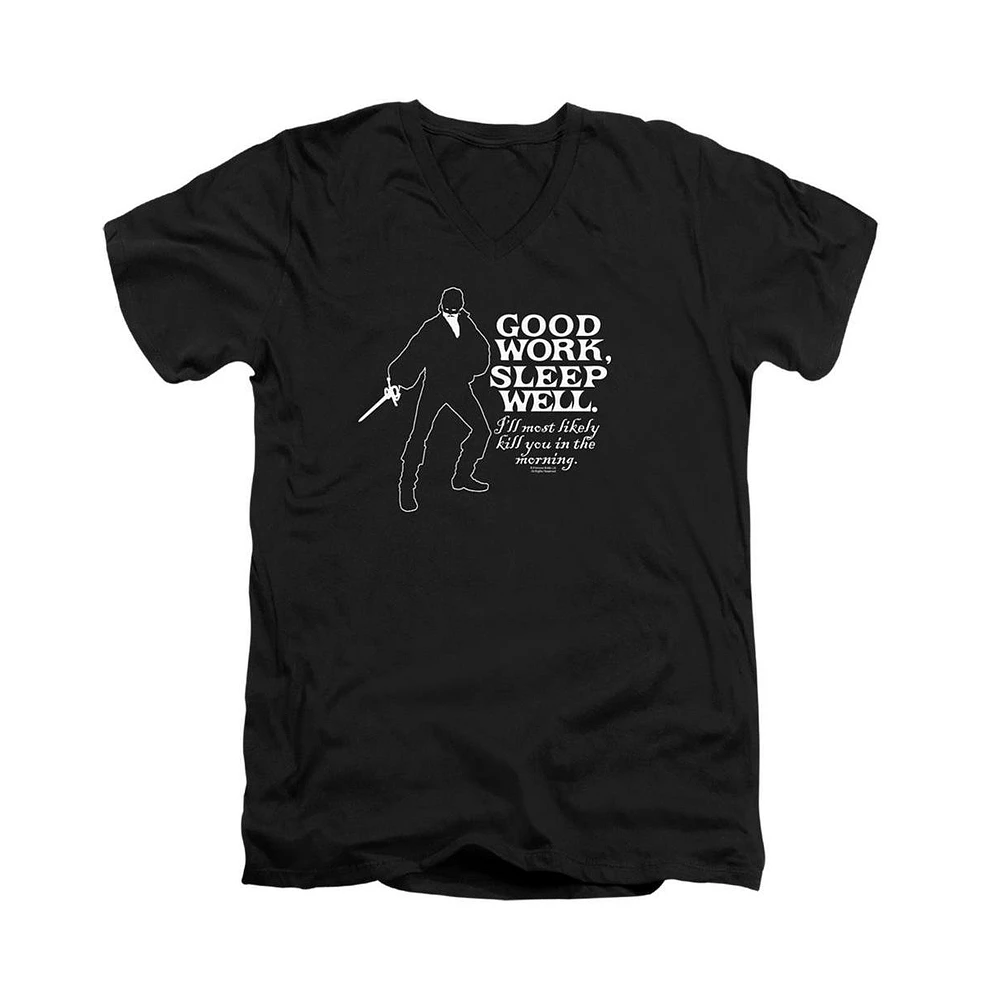 Princess Bride Men's Good Work Short Sleeve Adult V Neck Premium Cotton Tee / T-Shirt