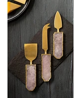 Gauri Kohli Brittany Rose Quartz Cheese Knives, Set of 3