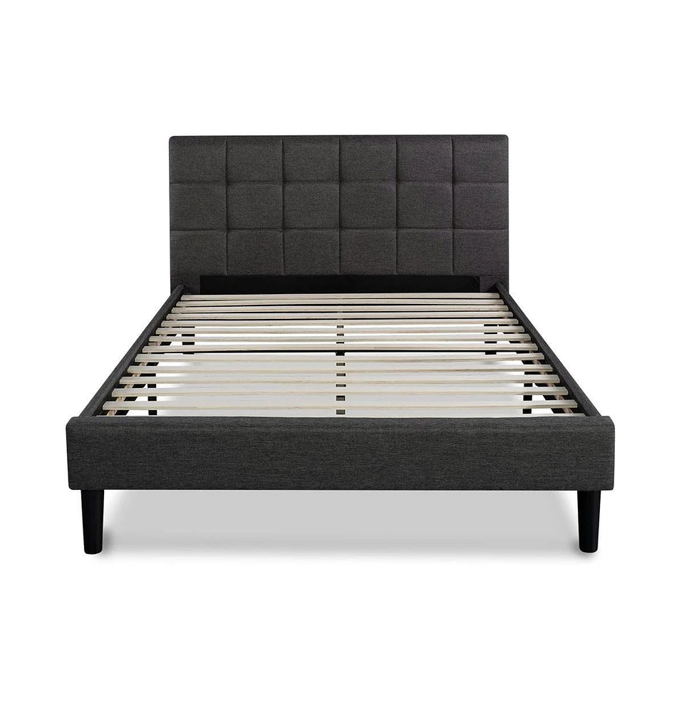 Slickblue Upholstered Platform Bed with Headboard for Stylish Bedroom Comfort