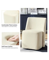 Hulala Home Scott Modern Dining Chair with Lightweight Construction and Universal Wheels