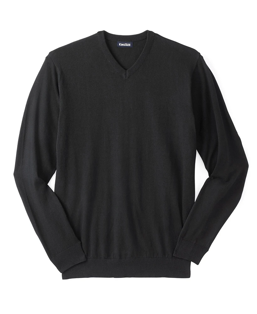 KingSize Men's Big & Tall Lightweight V-Neck Sweater