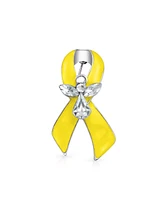 Bling Jewelry Ribbon Brooche Pin for Awareness Cancer Peace Survivor 3 Pack Set