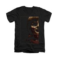 Annabelle Men's Doll Tear Short Sleeve Adult V Neck Premium Cotton Tee / T-Shirt