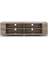 Gouun Wooden Tv Stand with 8 Open Shelves for TVs up to 65 Inch Flat Screen