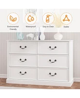 gaomon 6 Drawer Double Dresser,Modern Farmhouse Chest of Drawers