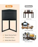 Gouun Corner Computer Desk with Hutch and Storage Shelves