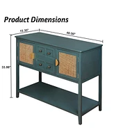 gaomon Retro Entryway Table with 2 Storage Drawers & Bottom Shelf