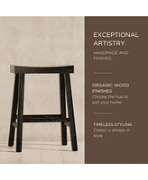 Maven Lane Vincent Wooden Rustic Aesthetic Kitchen Counter Stool, Set of 2