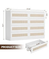 gaomon 8 Drawer Modern Rattan Dresser Chest