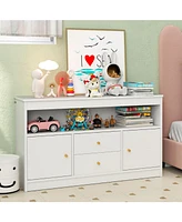 Gouun Kids Toy Storage Organizer with Open Shelf and 2 Drawers for Playroom